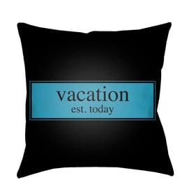 Livabliss Litchfield Jet Black Light Grey Blue Accent Pillow Cover - 16x16