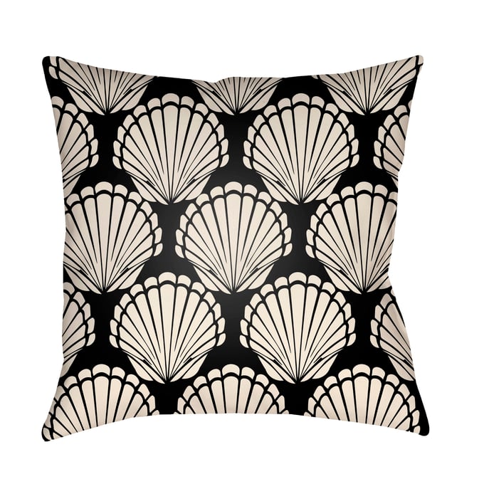 Livabliss Litchfield Jet Black Ivory Pearl Accent Pillow Cover - 16x16 LTCH1478-1616