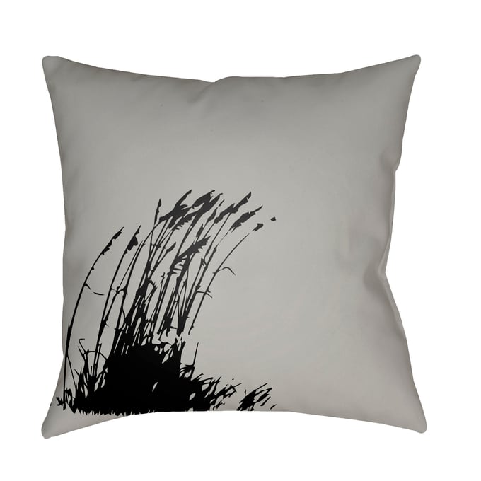 Livabliss Litchfield Pewter Sterling Grey Ivory Nickel Jet Black Accent Pillow Cover - 18x18 LTCH1493-1818