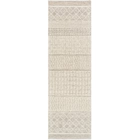 Livabliss Maroc Gray Oatmeal Light Beige Dark Brown Handmade Rug - 72x30