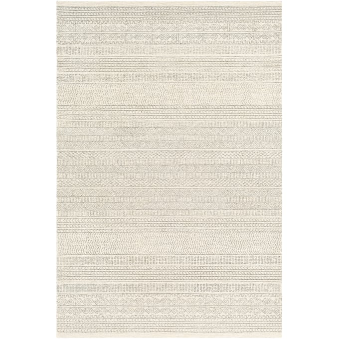 Livabliss Maroc Ivory Medium Gray Dark Brown Handmade Rug - 168x120 MAR2303-1014