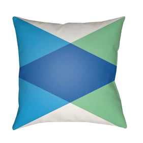 Livabliss Moderne Light Green White Blue Aqua Accent Pillow Cover - 22x22