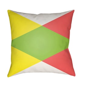 Livabliss Moderne Green Yellow White Dusty Coral Accent Pillow Cover - 22x2...