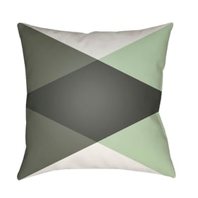 Livabliss Moderne White Dark Green Light Sage Accent Pillow Cover - 18x18