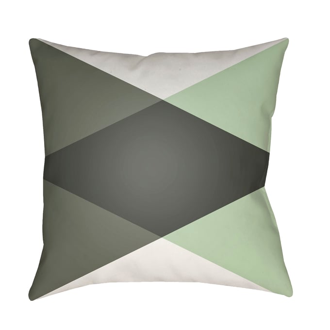 Livabliss Moderne White Dark Green Light Sage Accent Pillow Cover - 20x20 MD007-2020