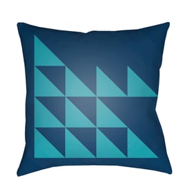 Livabliss Moderne Aqua Dark Blue Accent Pillow Cover - 22x22