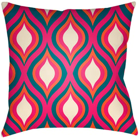 Livabliss Moderne Orange Fuchsia Deep Teal White Accent Pillow Cover - 22x2...