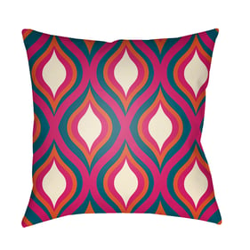 Livabliss Moderne Orange Fuchsia Deep Teal White Accent Pillow Cover - 20x2...