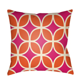 Livabliss Moderne Orange Fuchsia Cream Accent Pillow Cover - 18x18