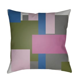 Livabliss Moderne Light Gray Blue Olive Magenta Accent Pillow Cover - 20x20