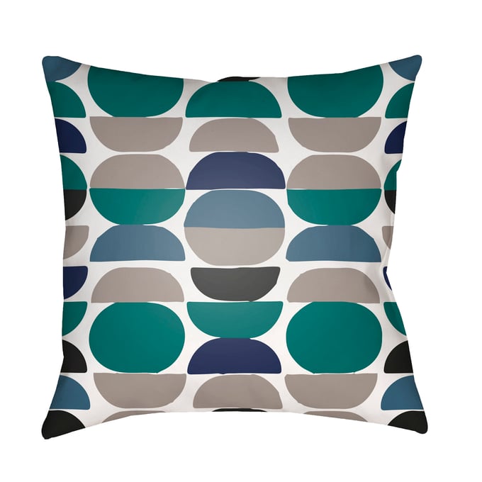 Livabliss Moderne Navy Emerald Gray Black White Accent Pillow Cover - 18x18 MD082-1818