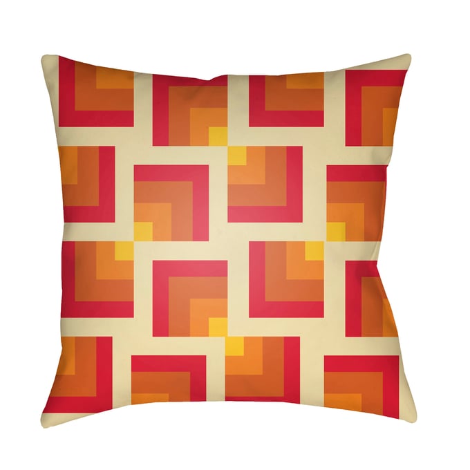 Livabliss Moderne Burnt Orange Red Yellow Accent Pillow Cover - 18x18 MD085-1818