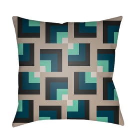 Livabliss Moderne Black Dark Brown Blue Seafoam Medium Gray Accent Pillow C...