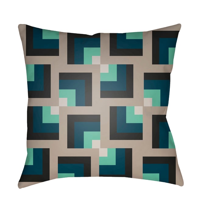 Livabliss Moderne Black Dark Brown Blue Seafoam Medium Gray Accent Pillow Cover - 20x20 MD087-2020