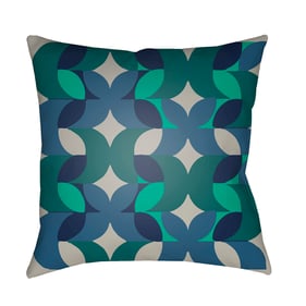 Livabliss Moderne Dark Blue Emerald Teal Light Gray Accent Pillow Cover - 2...