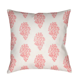 Livabliss Moody Floral White Coral Dusty Pink Accent Pillow Cover - 22x22