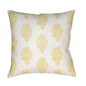 Livabliss Moody Floral Yellow White Grass Green Accent Pillow Cover - 18x18