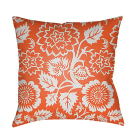 Livabliss Moody Floral Orange Off White Accent Pillow Cover - 20x20