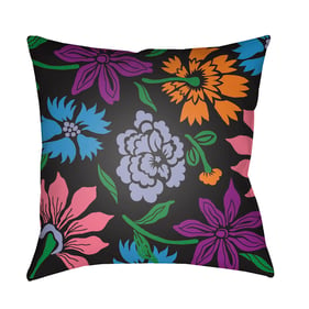 Livabliss Moody Floral Green Pink Black Sky Blue Accent Pillow Cover - 20x2...