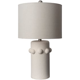 Livabliss Massimo Cream Metallic Nickel Accent Table Lamp