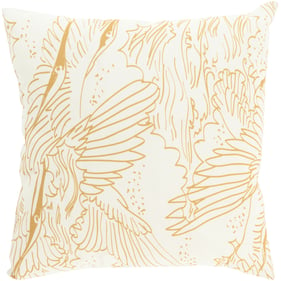 Livabliss Mizu Ivory Mustard Poly Accent Pillow Cover - 18x18