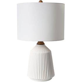 Livabliss Lennon White Metallic Nickel Accent Table Lamp