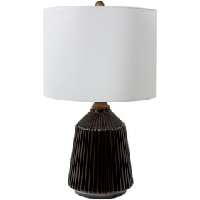 Livabliss Lennon Black White Metallic Nickel Accent Table Lamp