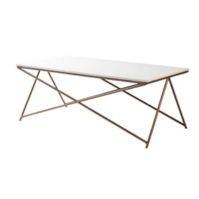 Livabliss Norah White Gold Coffee Table