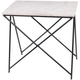 Livabliss Norah White Gray End Table