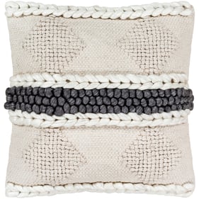 Livabliss Anton Light Beige Charcoal White Poly Accent Pillow - 22x22