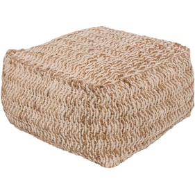 Livabliss Oak Cove Light Gray Tan Pouf