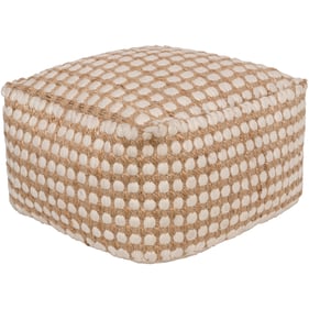 Livabliss Oak Cove Tan White Pouf