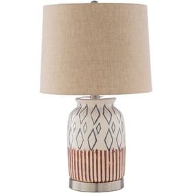 Livabliss Osborne Cream Gray Orange Brown Rust Accent Table Lamp