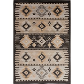 Livabliss Paramount Gray Charcoal Tan Light Beige Machine Woven Rug - 93x63