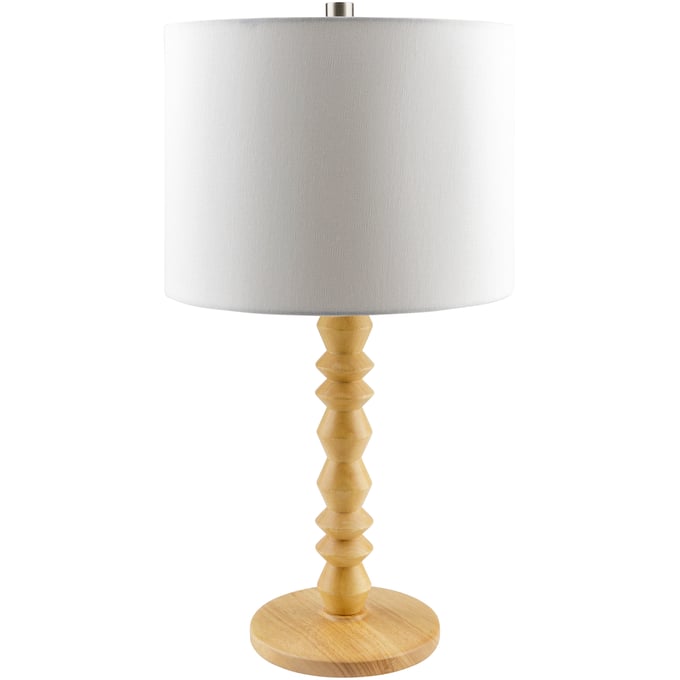 Livabliss Padauk Beige Cream White Metallic Silver Accent Table Lamp PDK-001