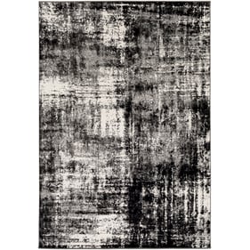 Livabliss Pepin Charcoal Black Cream Gray Machine Woven Rug - 91x63