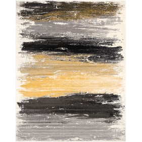 Livabliss Pepin Gray Charcoal Black Mustard Cream Machine Woven Rug - 120x9...