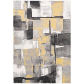 Livabliss Pepin Mustard Black Gray Cream Machine Woven Rug - 91x63