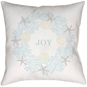 Livabliss Coastal Joy Off White Light Silver Slate Accent Pillow Cover - 18...