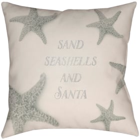 Livabliss Dreaming of a Sandy Christmas Light Grey Ivory Accent Pillow Cove...