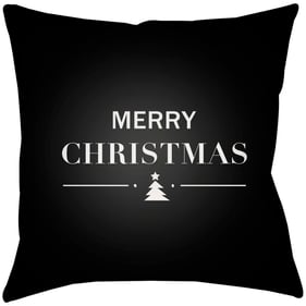 Livabliss Merry Holiday Jet Black Light Silver Onyx Accent Pillow Cover - 1...