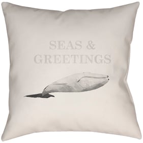 Livabliss Seas and Greetings Light Grey Ivory Pale Slate Accent Pillow Cove...