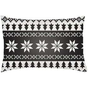 Livabliss Snowflake Sweater Light Silver Onyx Jet Black Accent Pillow Cover...