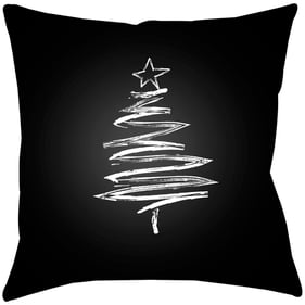 Livabliss Trim The Tree Jet Black Light Silver Accent Pillow Cover - 16x16