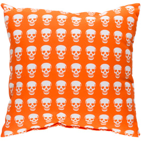 Livabliss Punk White Orange Accent Pillow Cover - 18x18