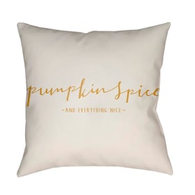 Livabliss Pumpkin Spice White Golden Accent Pillow Cover - 18x18