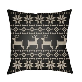 Livabliss Fair Isle I Metallic Silver Jet Black Ink Sage Accent Pillow Cove...