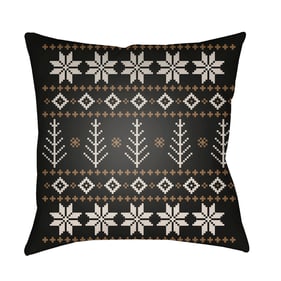 Livabliss Fair Isle III Ash Jet Black Ink Accent Pillow Cover - 20x20