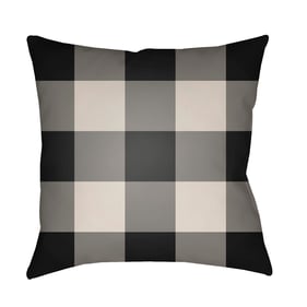 Livabliss Checker Ash Dark Grey Jet Black Accent Pillow Cover - 18x18