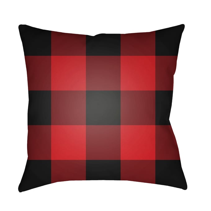 Livabliss Checker Dark Brown Black Off White Garnet Brick Eggplant Accent Pillow Cover - 18x18 PLAID033-1818